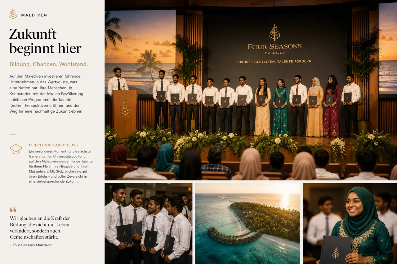 Abschlussfeier des Four Seasons Maldives Apprenticeship Programme an der Maldives National University in Malé