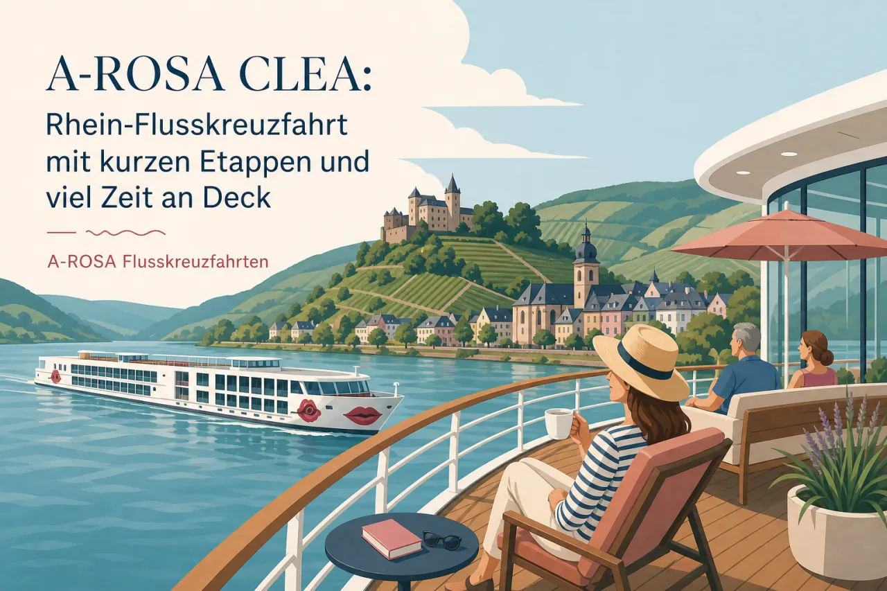 A-ROSA CLEA: Rhein-Flusskreuzfahrt mit kurzen Etappen und viel Zeit an Deck