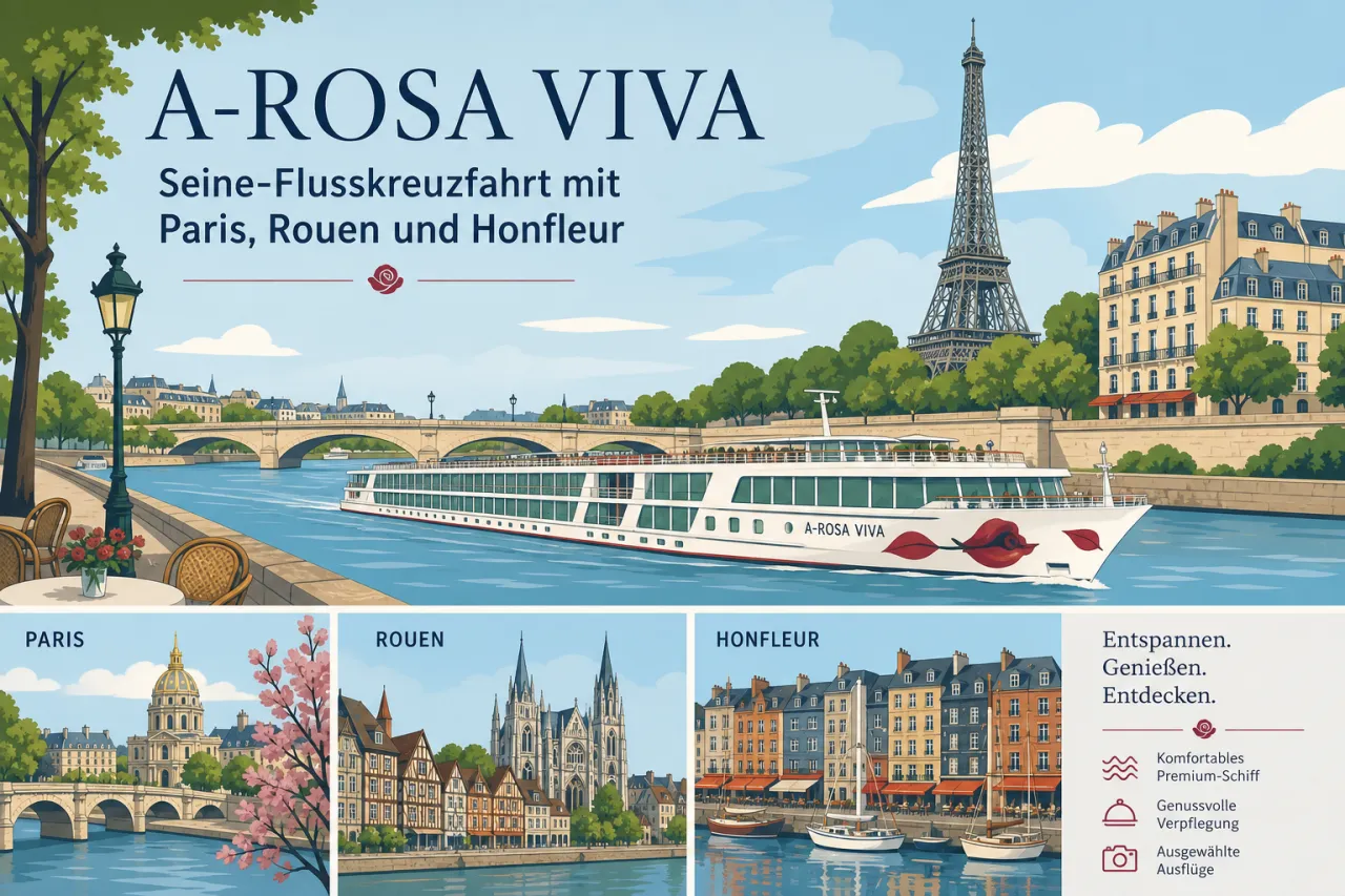 A-ROSA VIVA: Seine-Flusskreuzfahrt mit Paris, Rouen und Honfleur