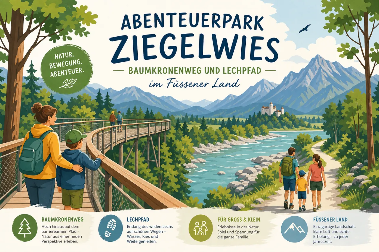 Abenteuerpark Ziegelwies — Baumkronenweg und Lechpfad im Füssener Land