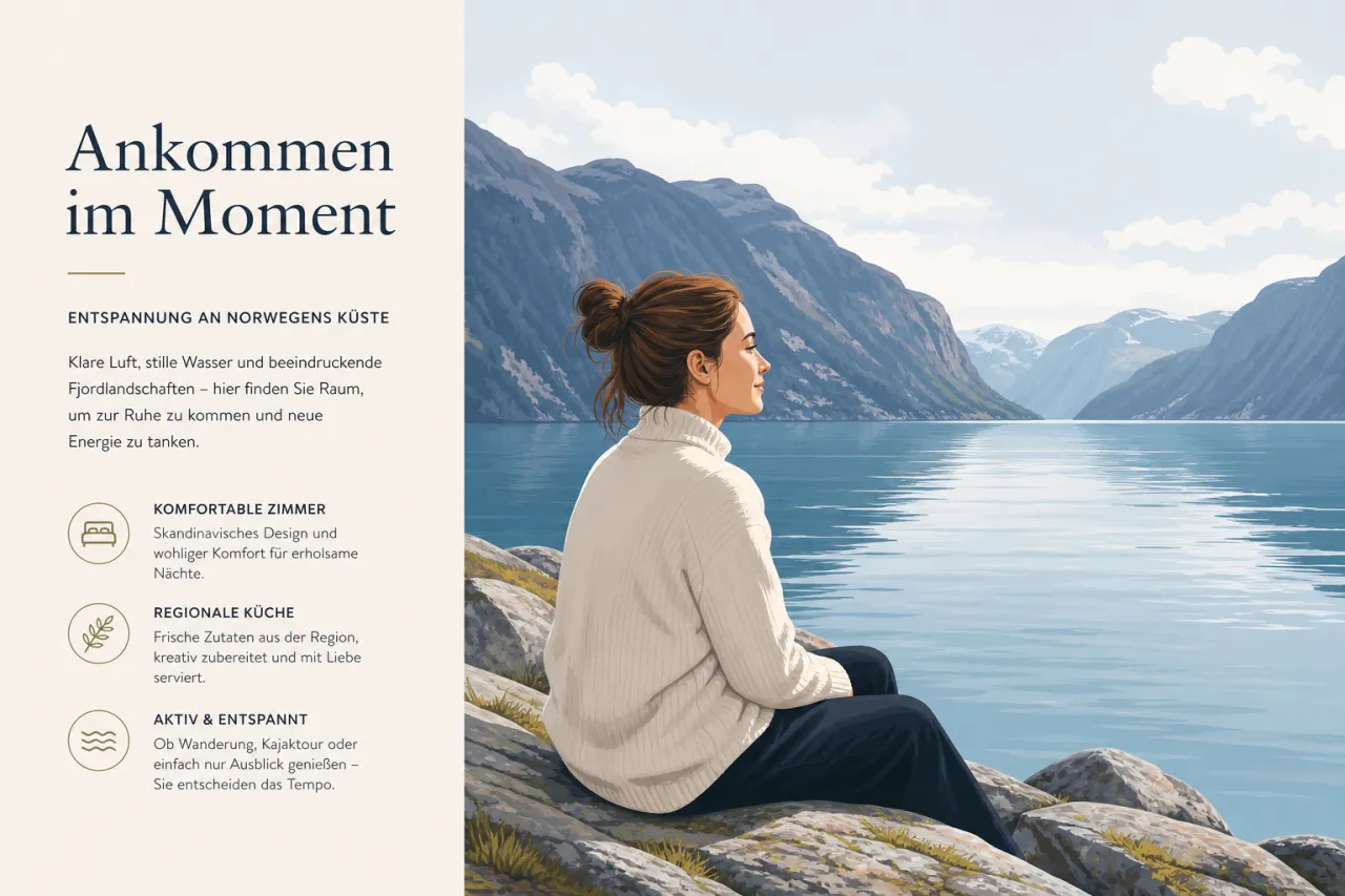 Frau sitzt entspannt auf einem Felsen am Meer und schaut aufs Wasser, kein Handy in der Hand