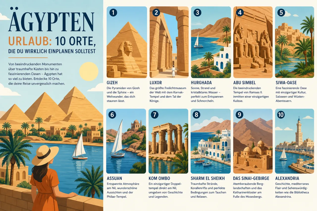 Ägypten Urlaub: 10 Orte, die du wirklich einplanen solltest