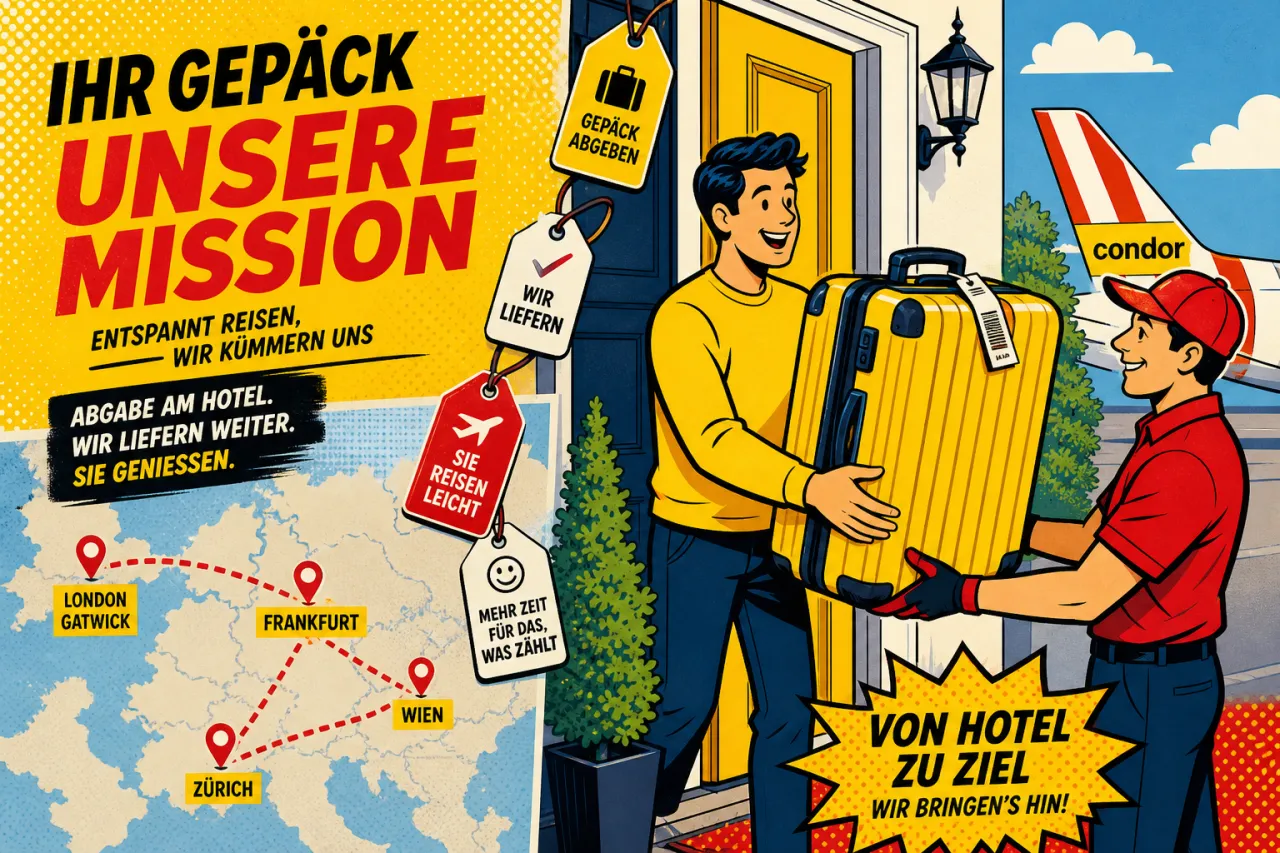 Airportr und Condor: Gepäck zu Hause abholen lassen