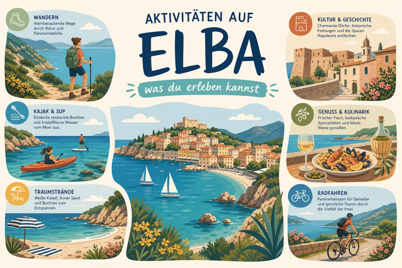Aktivitäten auf Elba: Strände, Wandern, Bootstouren und Städte