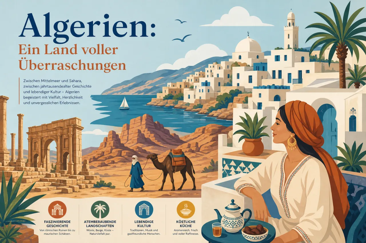 Algerien: Das größte Land Afrikas mit Sahara, Küste und römischen Ruinen
