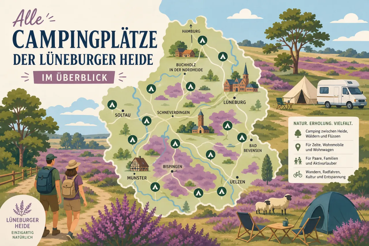 Alle Campingplätze der Lüneburger Heide im Überblick