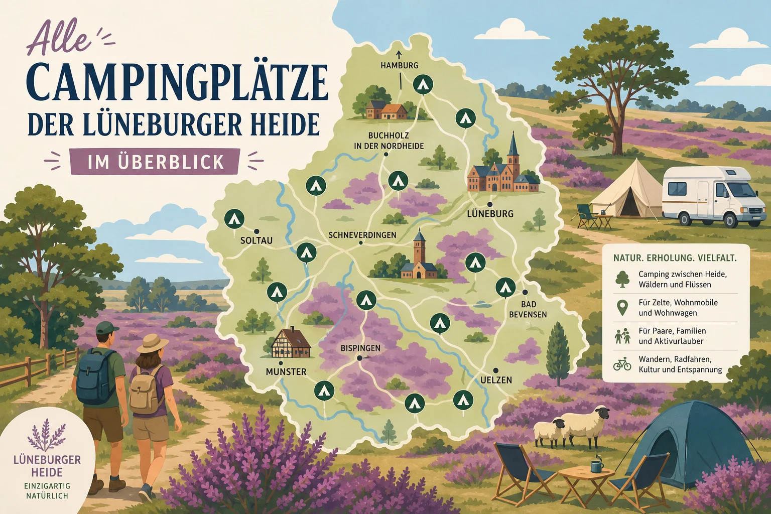 Alle Campingplätze der Lüneburger Heide im Überblick