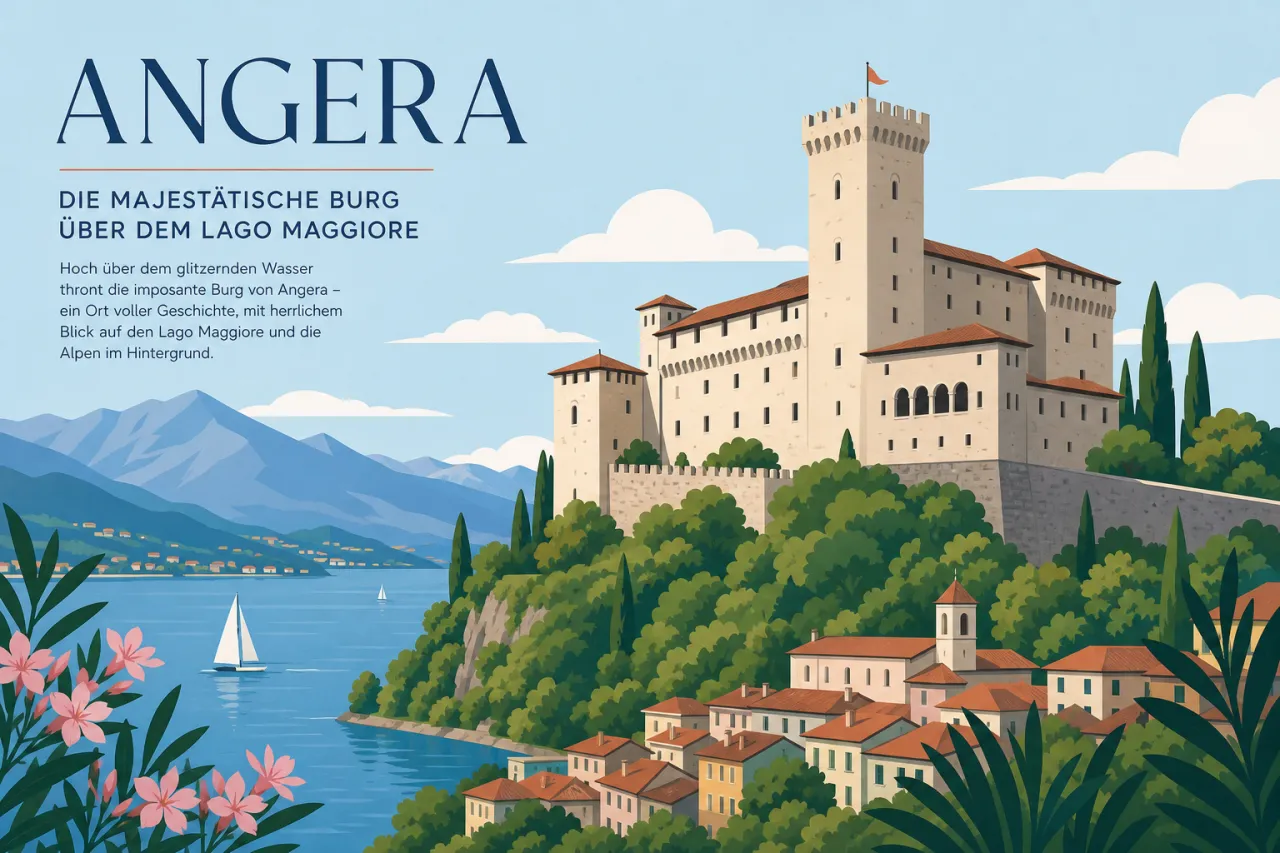 Angera am Lago Maggiore: Burg, Ufer und Ausflüge