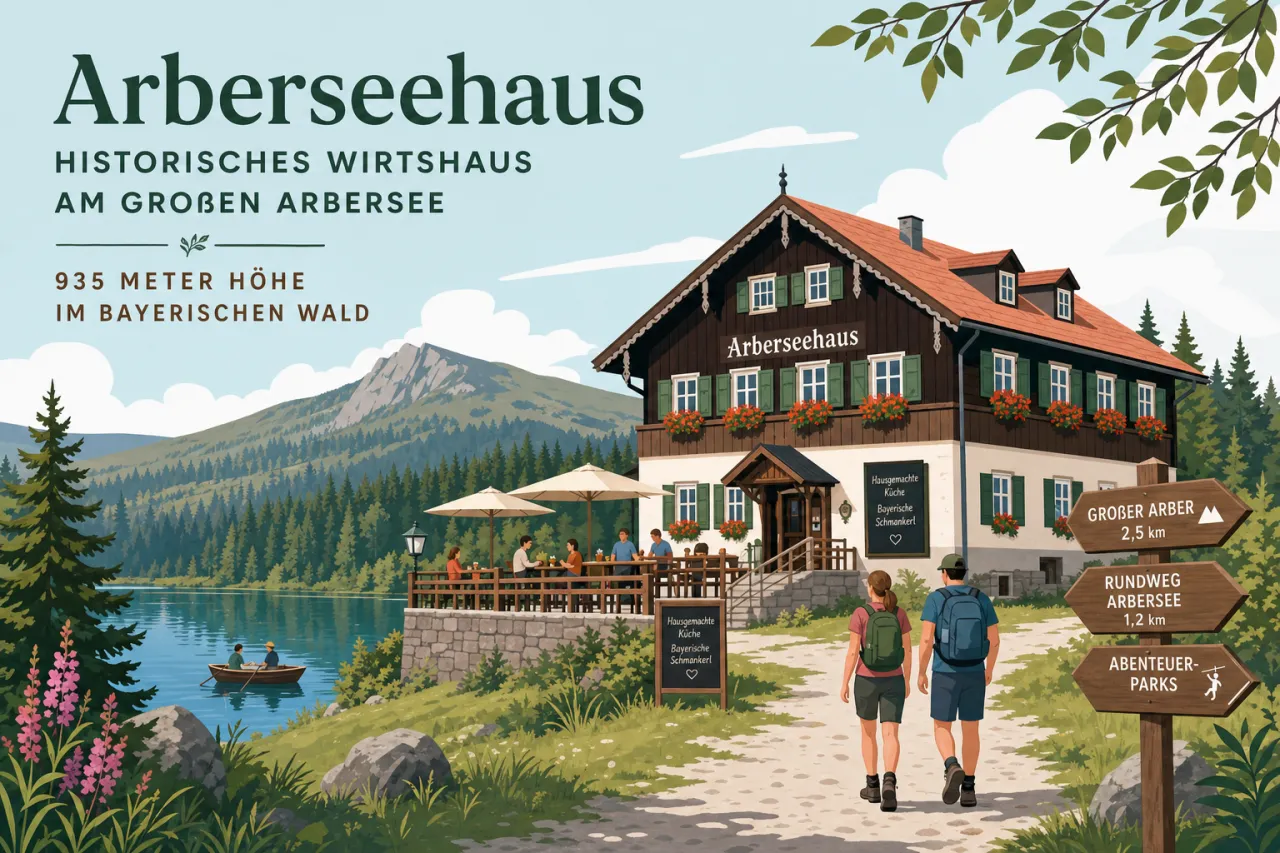 Arberseehaus — historisches Wirtshaus am Großen Arbersee auf 935 Metern Höhe im Bayerischen Wald