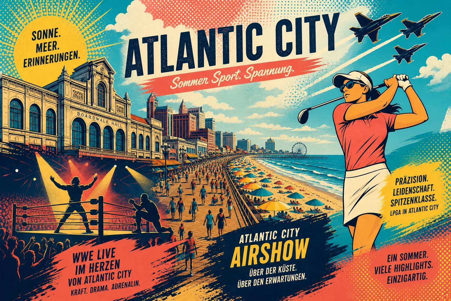 Atlantic City im Sommer: Boardwalk, Shows und Strandtage