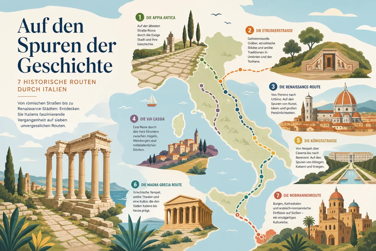 Auf den Spuren der Geschichte – 7 historische Routen durch Italien