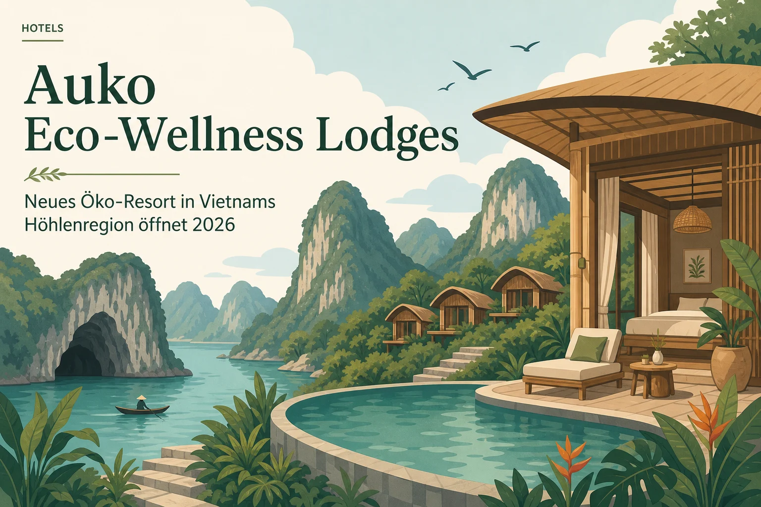 Auko Eco-Wellness Lodges: Neues Öko-Resort in Vietnams Höhlenregion öffnet 2026