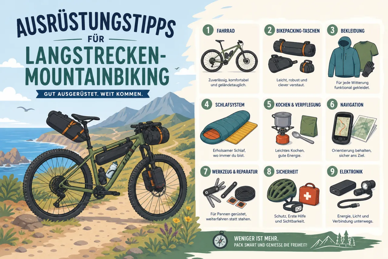 Ausrüstungstipps für Langstrecken-Mountainbiking: Bike, Bikepacking-Taschen und neun Equipment-Kategorien