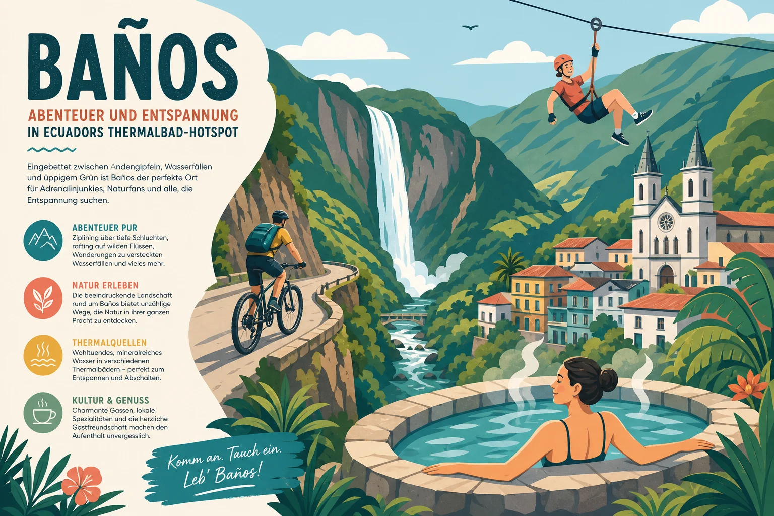 Baños: Abenteuer und Entspannung im Thermalbad-Hotspot Ecuadors