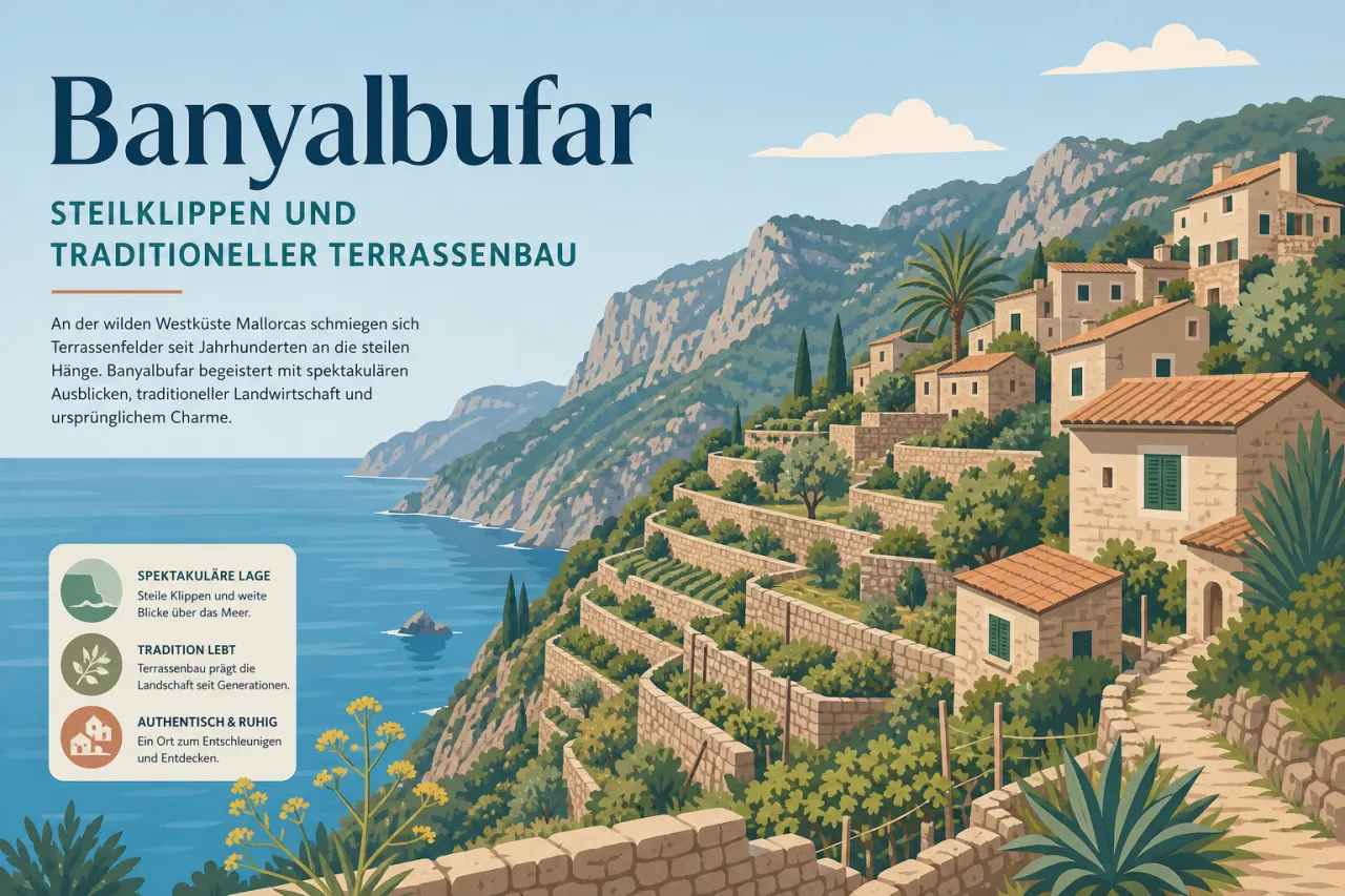 Banyalbufar: Steilklippen und traditioneller Terrassenbau