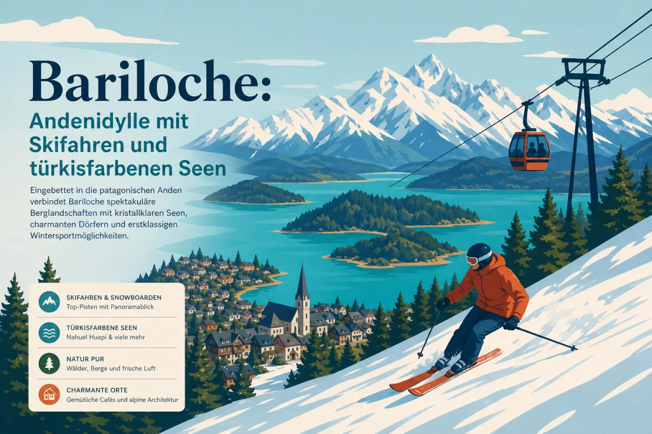 Bariloche: Andenidylle mit Skifahren und türkisfarbenen Seen
