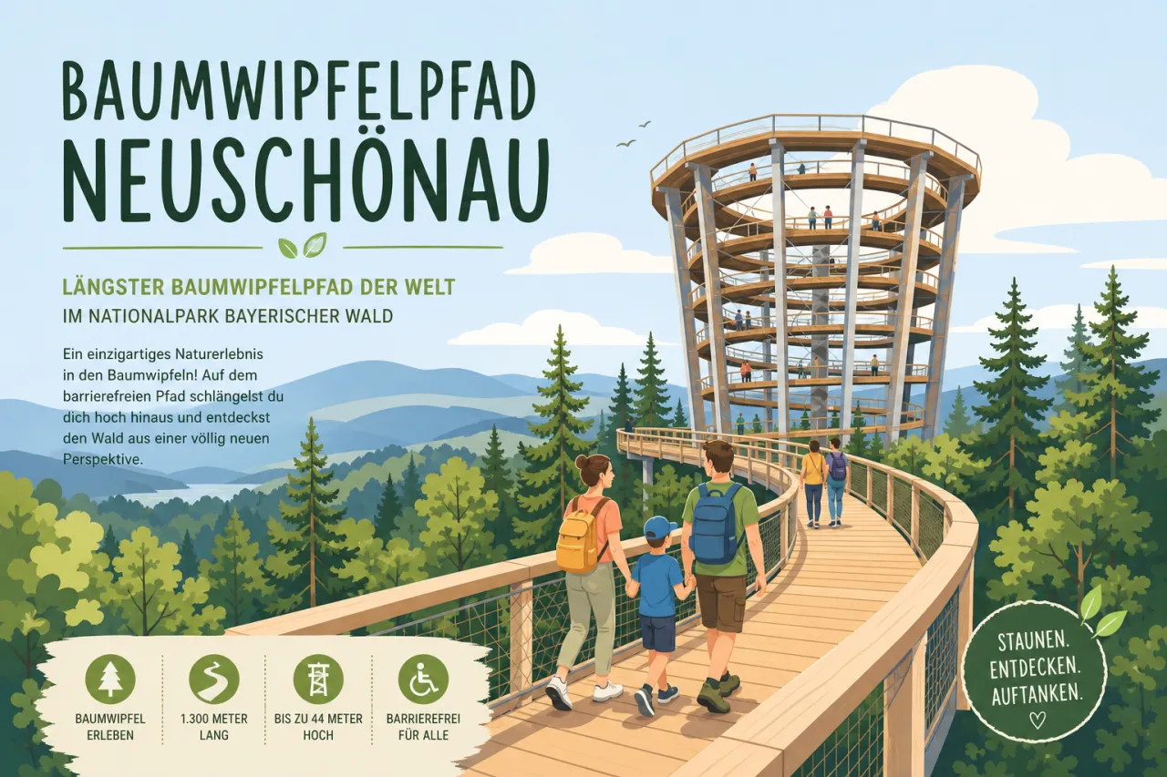 Baumwipfelpfad Neuschönau — längster Baumwipfelpfad der Welt im Nationalpark Bayerischer Wald