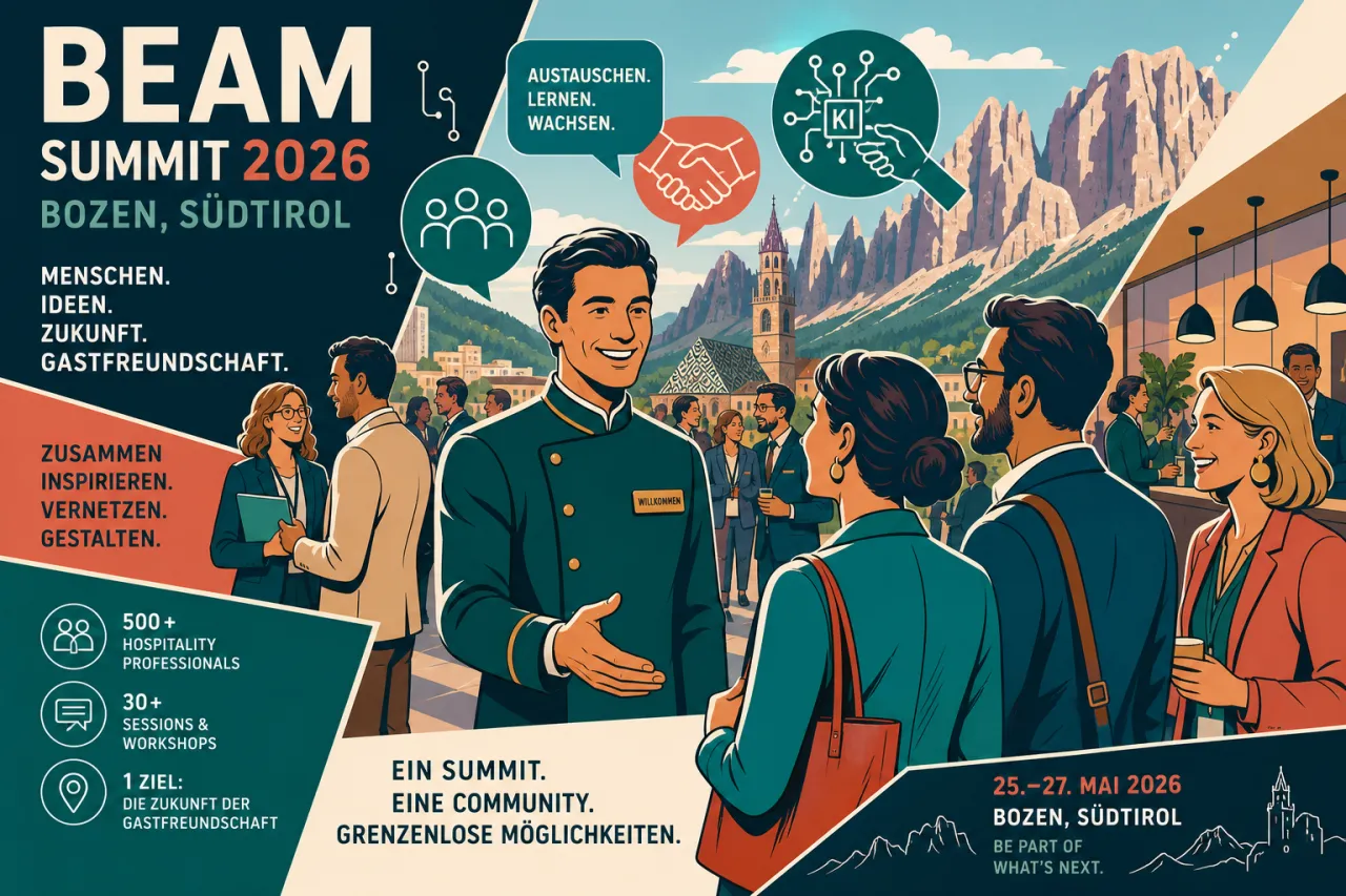 BEAM Summit 2026 in Bozen: Hospitality wird persönlicher