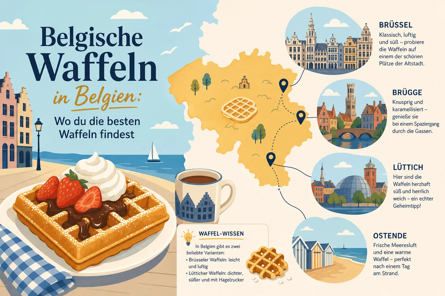 Belgische Waffeln in Belgien: Wo du die besten Waffeln findest