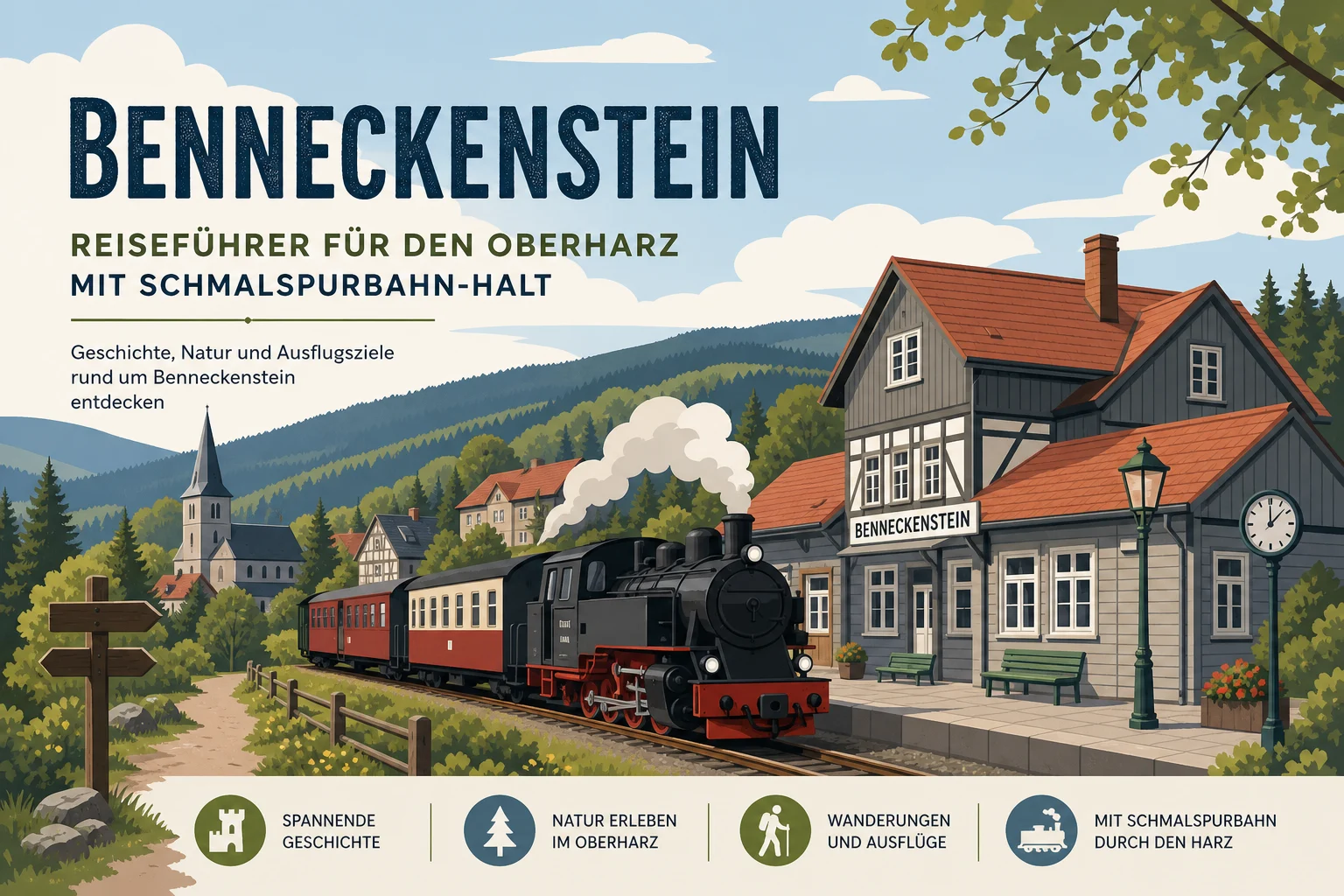 Benneckenstein: Reiseführer für den Oberharz mit Schmalspurbahn-Halt