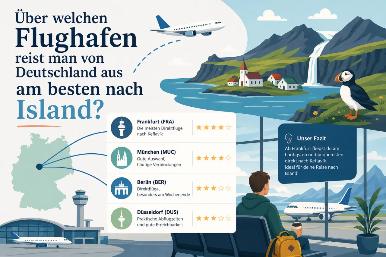 Über welchen Flughafen reist man von Deutschland aus am besten nach Island?