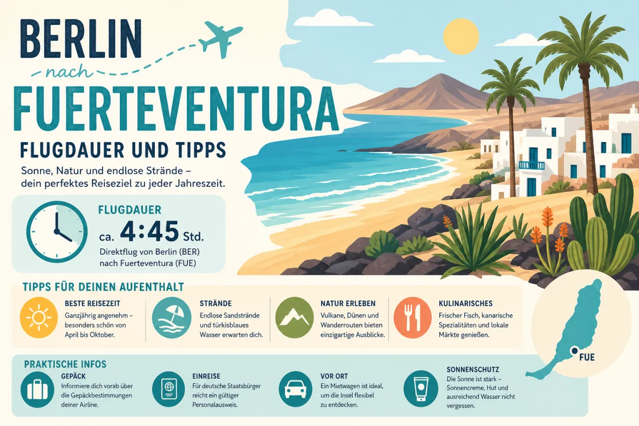 Berlin–Fuerteventura: Flugdauer und Tipps
