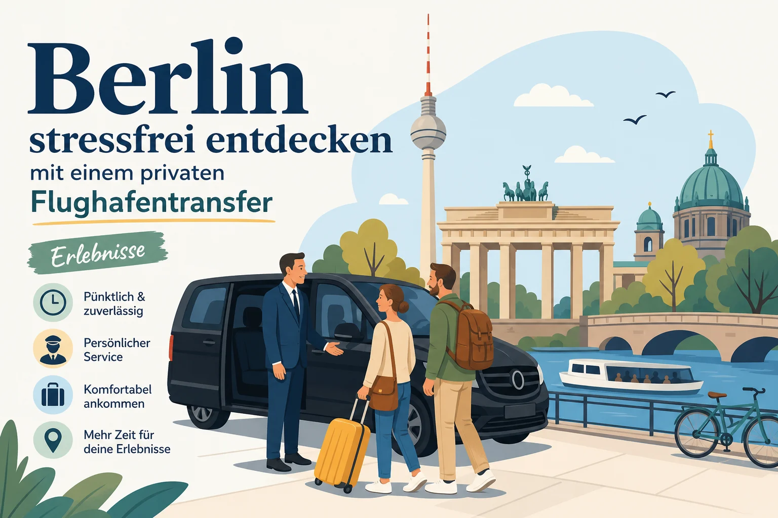 Berlin stressfrei entdecken mit einem privaten Flughafentransfer