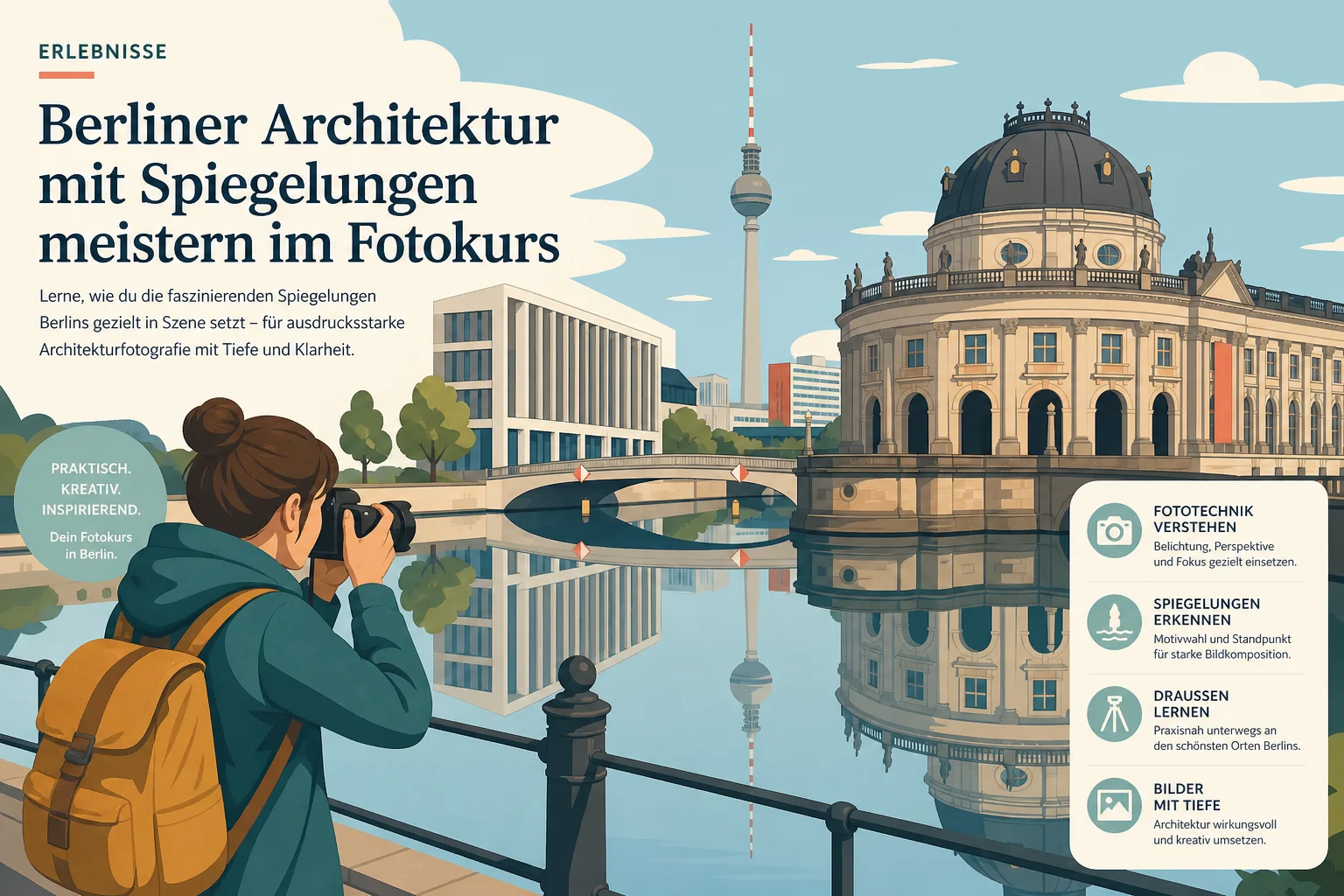 Berliner Architektur mit Spiegelungen meistern im Fotokurs