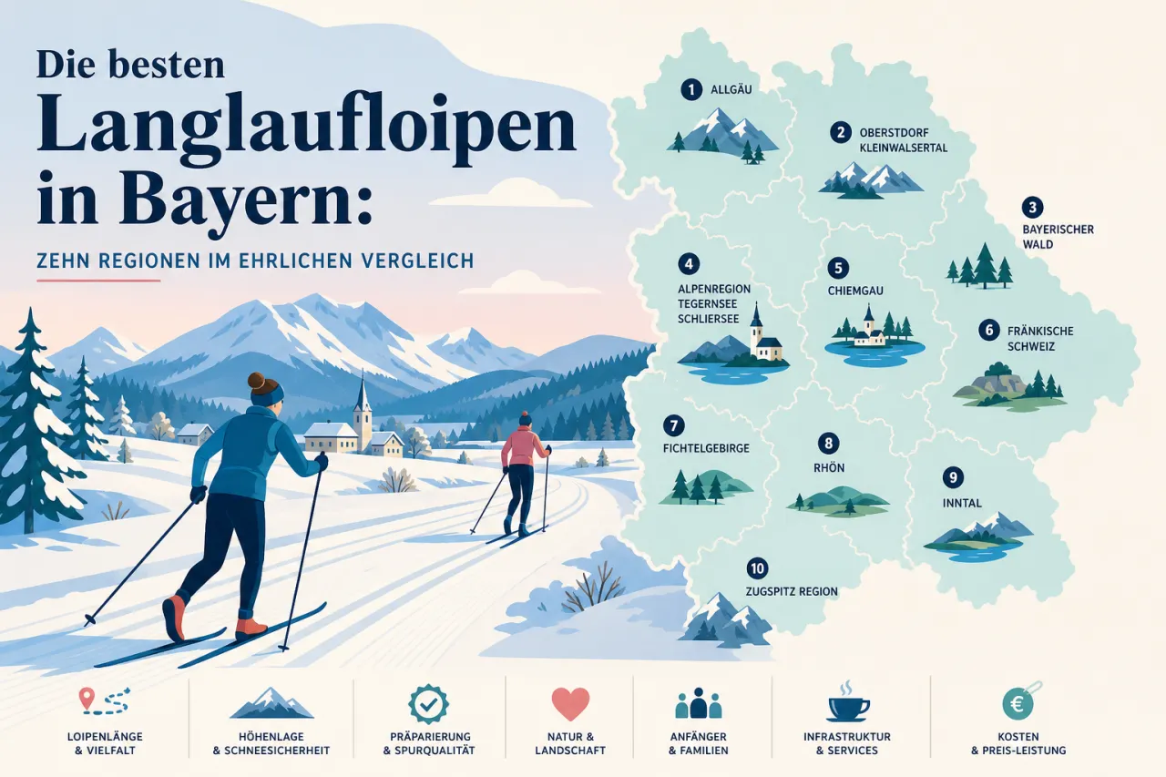 Die besten Langlaufloipen in Bayern: zehn Regionen im ehrlichen Vergleich