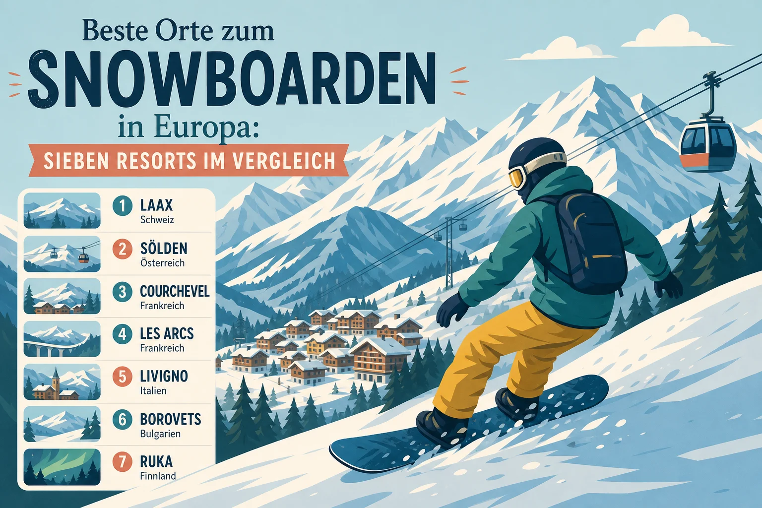 Beste Orte zum Snowboarden in Europa: Sieben Resorts im Vergleich