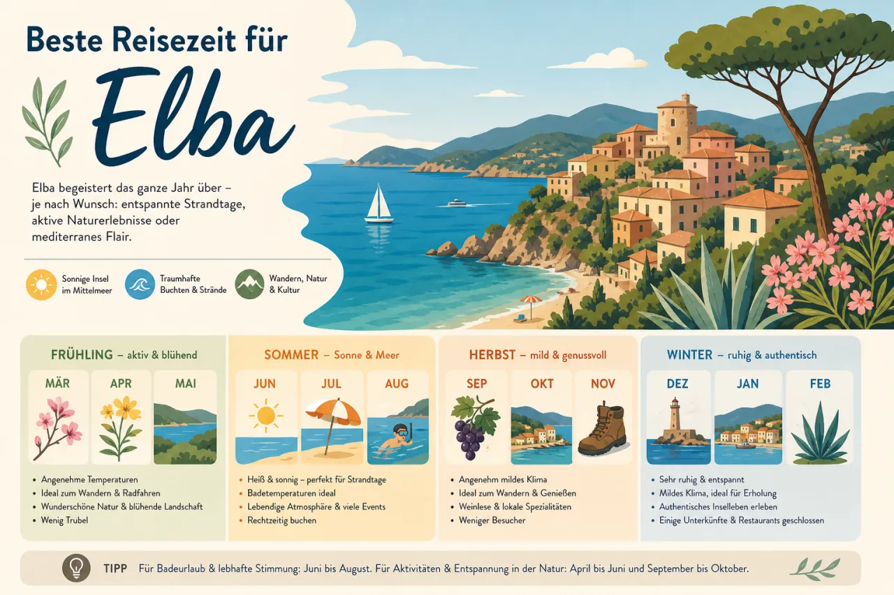 Beste Reisezeit für Elba