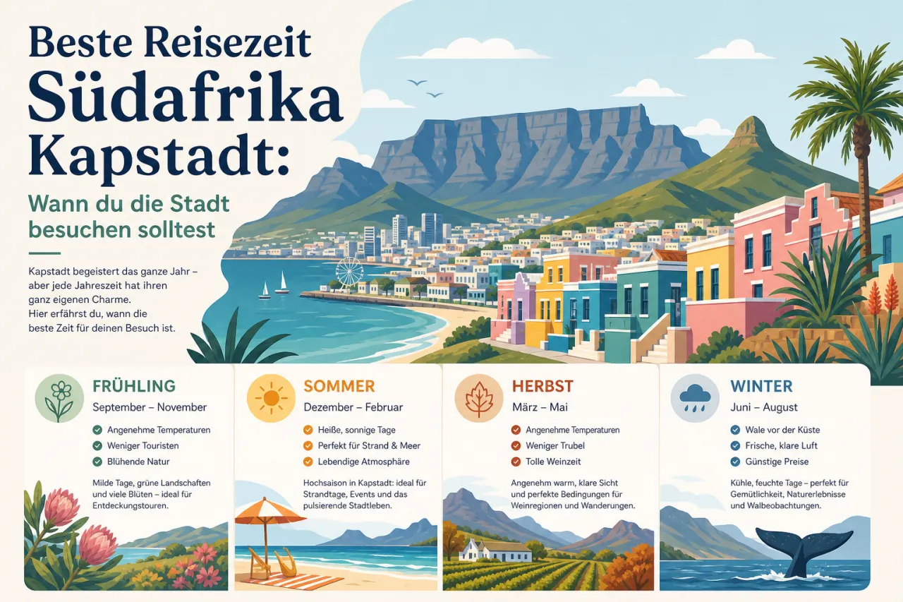 Beste Reisezeit Südafrika Kapstadt: Wann Sie die Stadt besuchen sollten
