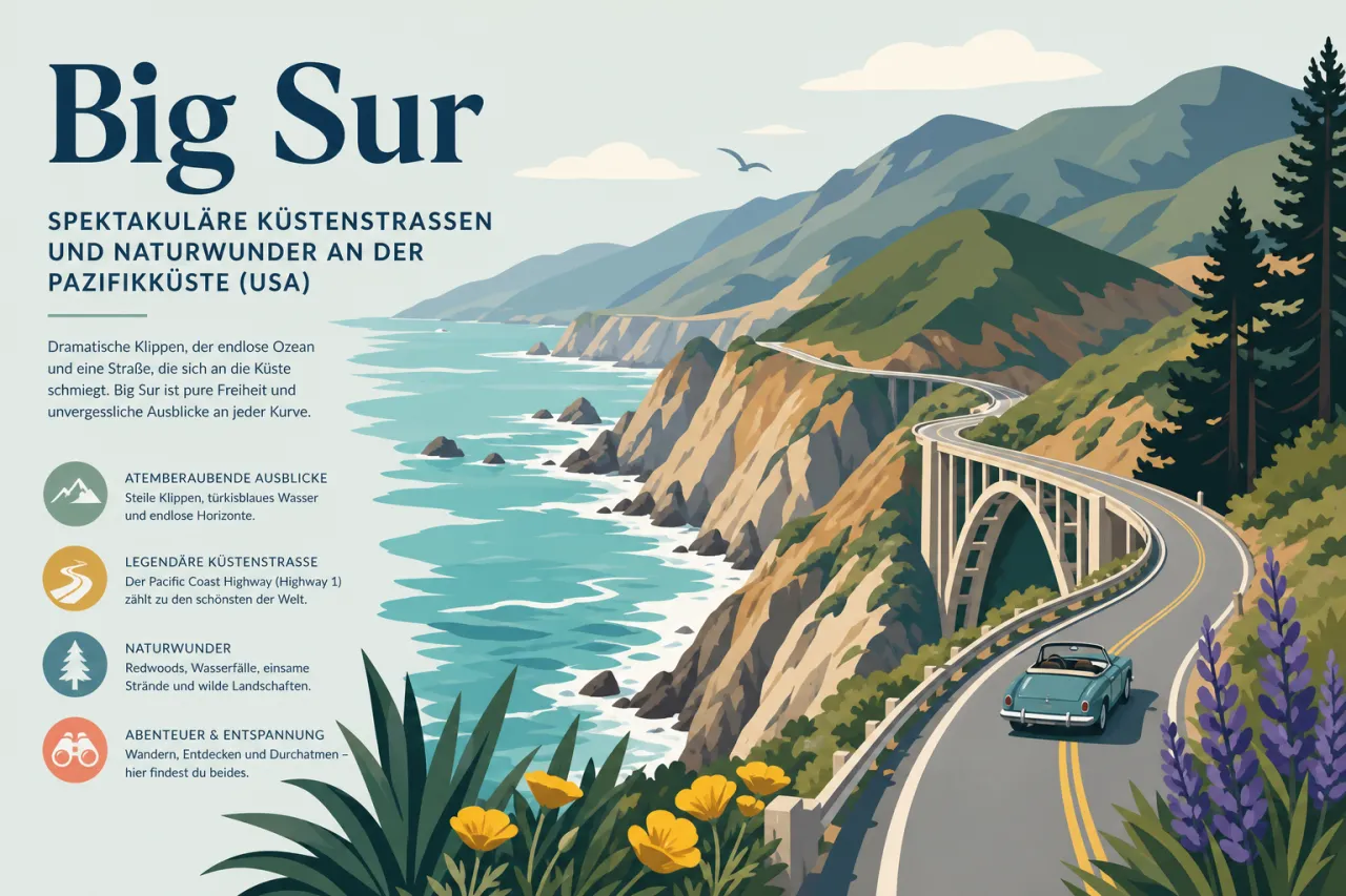 Big Sur: Spektakuläre Küstenstraßen und Naturwunder an der Pazifikküste