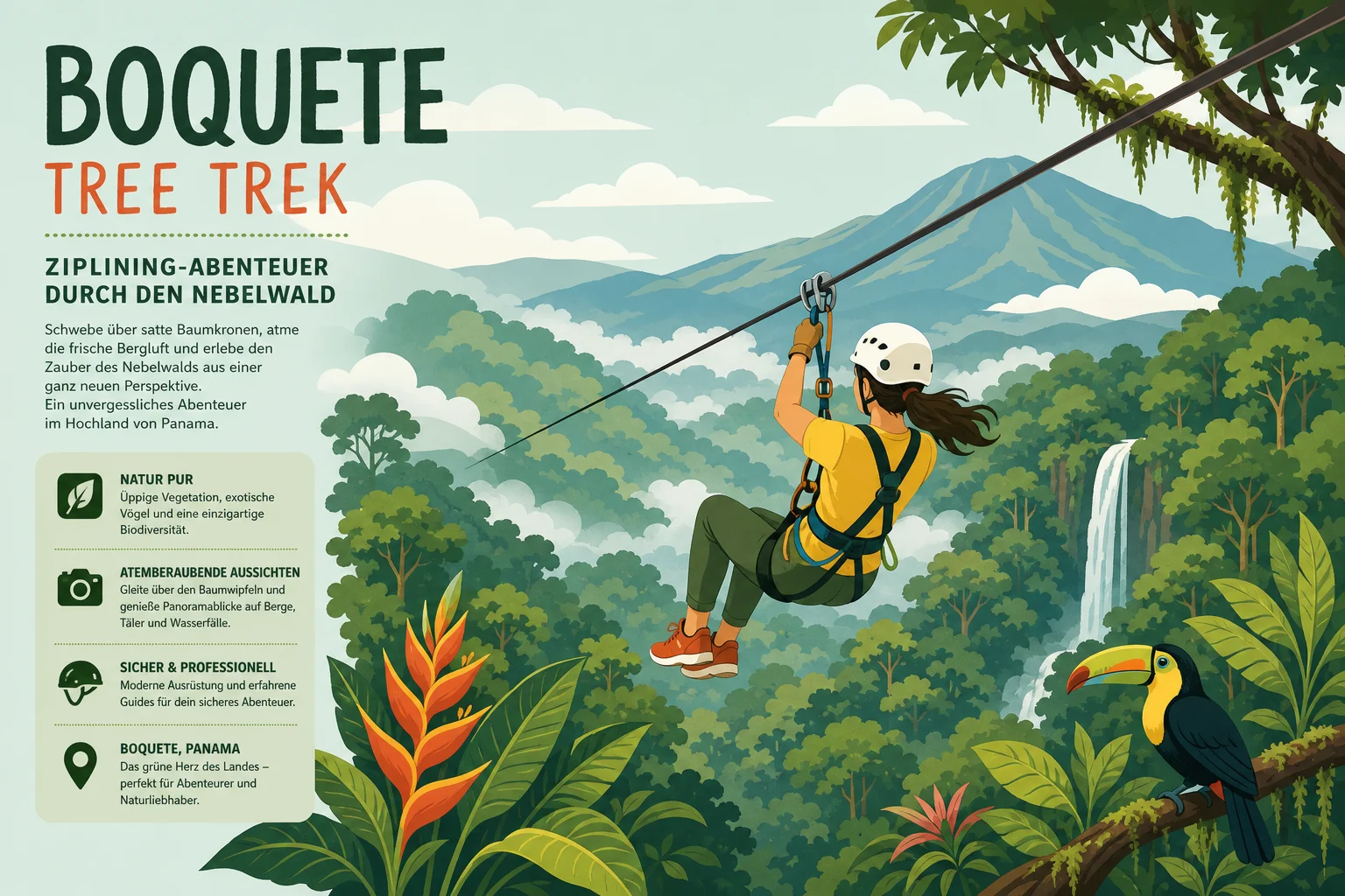 Boquete Tree Trek: Ziplining-Abenteuer durch den Nebelwald