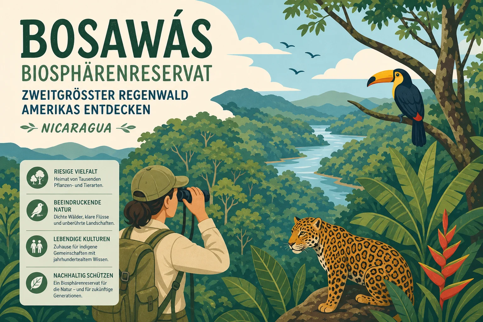 Bosawás Biosphärenreservat: Zweitgrößter Regenwald Amerikas entdecken