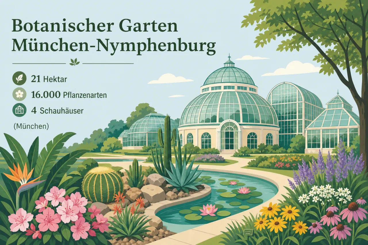 Botanischer Garten München-Nymphenburg: 21 Hektar mit 16.000 Pflanzenarten und vier Schauhäusern