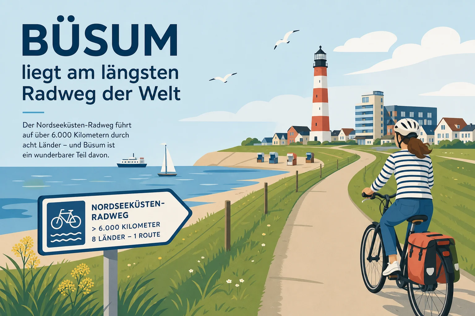 Büsum liegt am längsten Radweg der Welt