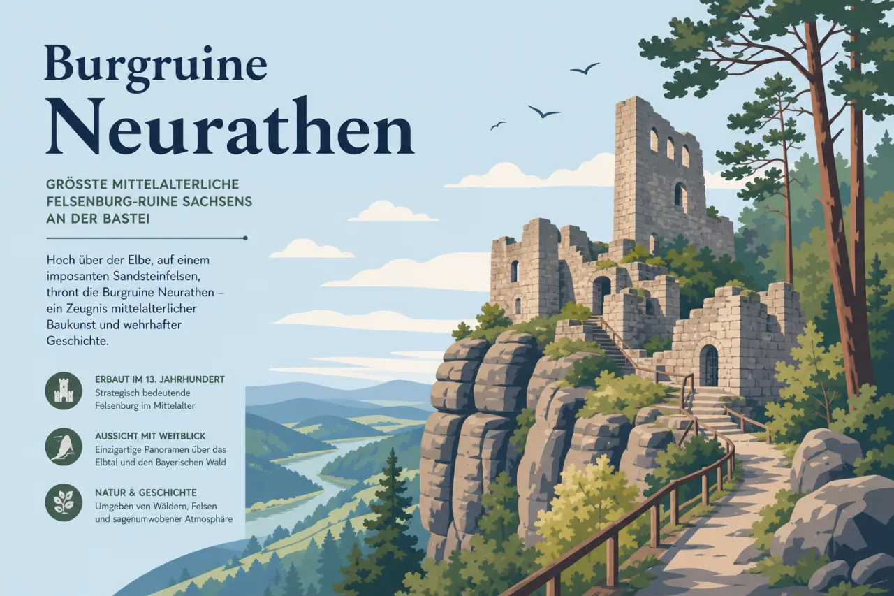 Burgruine Neurathen — größte mittelalterliche Felsenburg-Ruine Sachsens an der Bastei