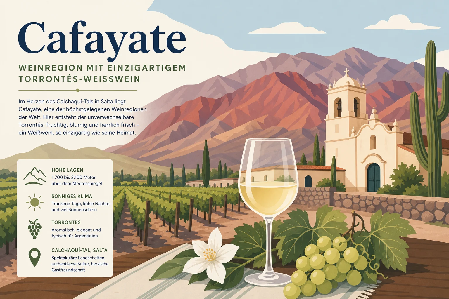 Cafayate: Weinregion mit Torrontés und Andenblick