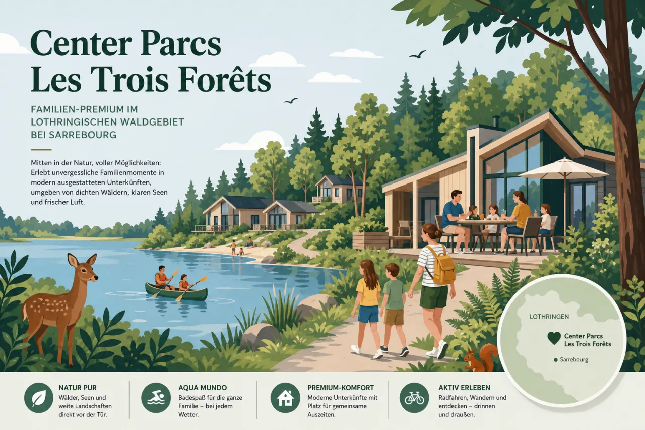 Center Parc Les Trois Forêts: Familien-Premium im lothringischen Waldgebiet bei Sarrebourg