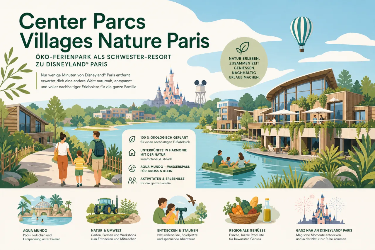 Center Parc Villages Nature Paris: Öko-Ferienpark als Schwester-Resort zu Disneyland Paris