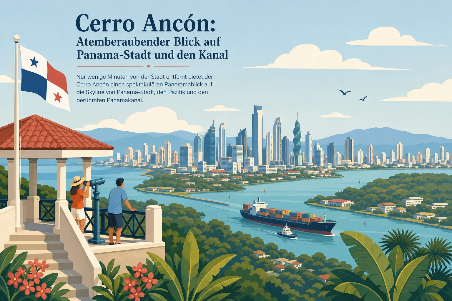 Cerro Ancón: Blick auf Panama-Stadt und den Kanal