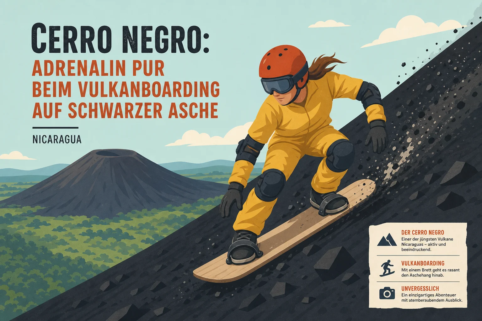 Cerro Negro: Adrenalin pur beim Vulkanboarding auf schwarzer Asche