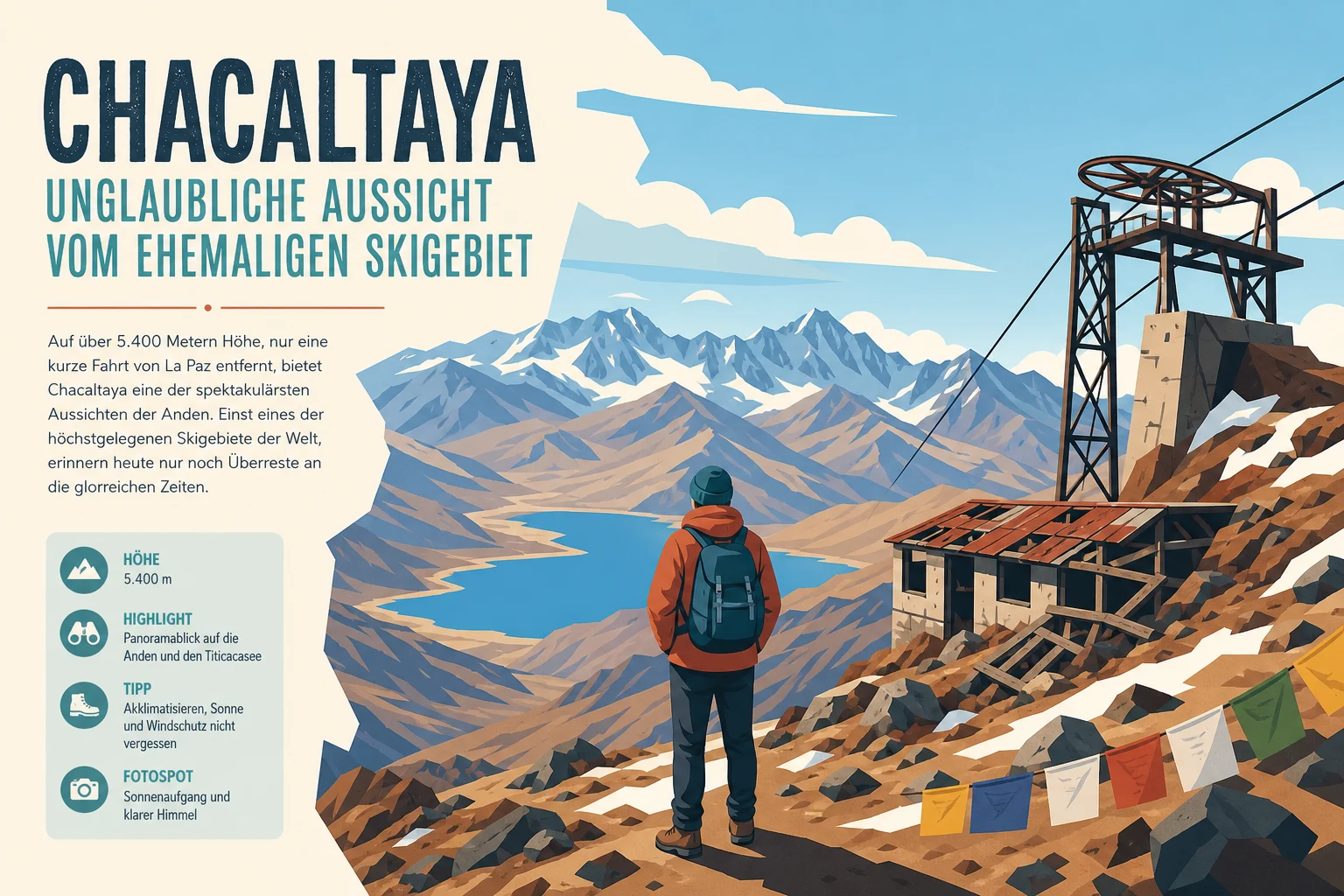 Chacaltaya: Aussichtspunkt über La Paz mit Geschichte vom ehemaligen Skigebiet