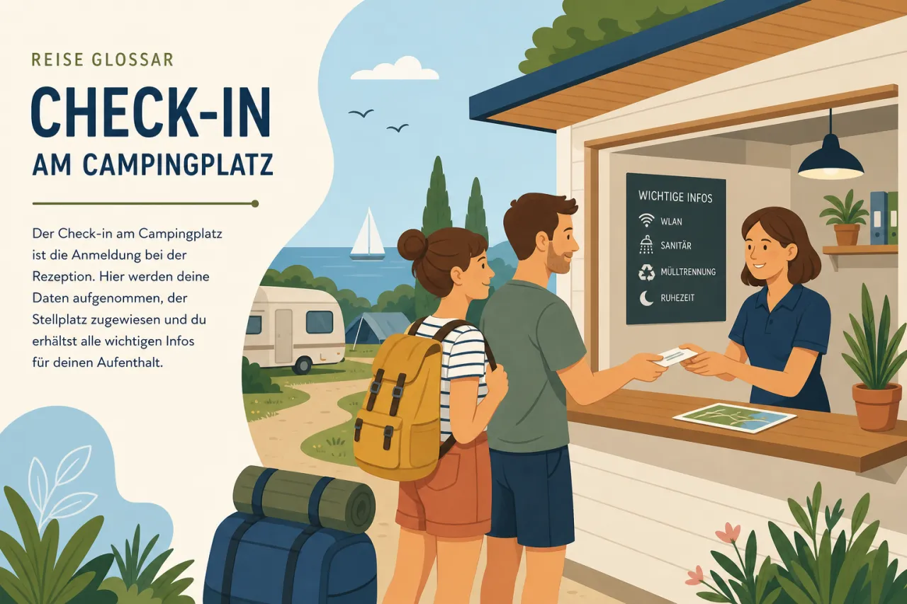 Check-in am Campingplatz