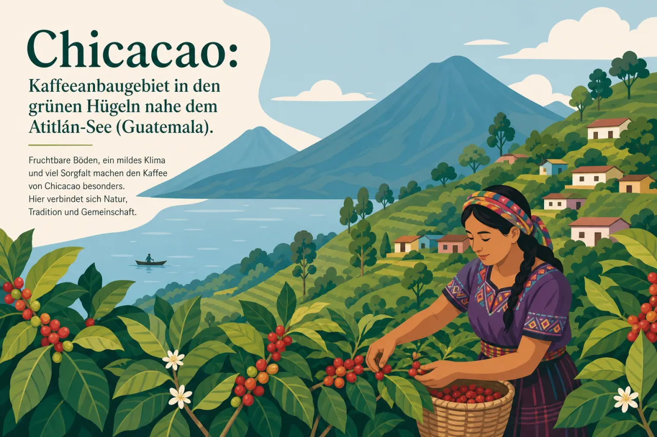 Chicacao: Kaffeeanbaugebiet in den grünen Hügeln nahe dem Atitlán-See