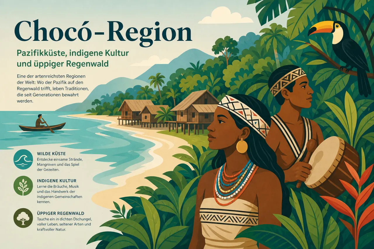 Chocó-Region: Pazifikküste, indigene Kultur und üppiger Regenwald