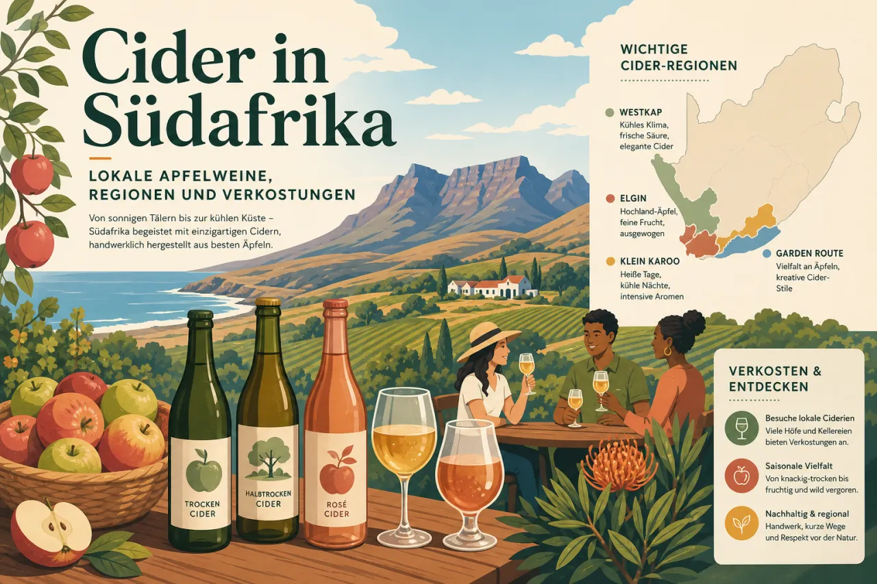 Cider in Südafrika: Lokale Apfelweine, Regionen und Verkostungen