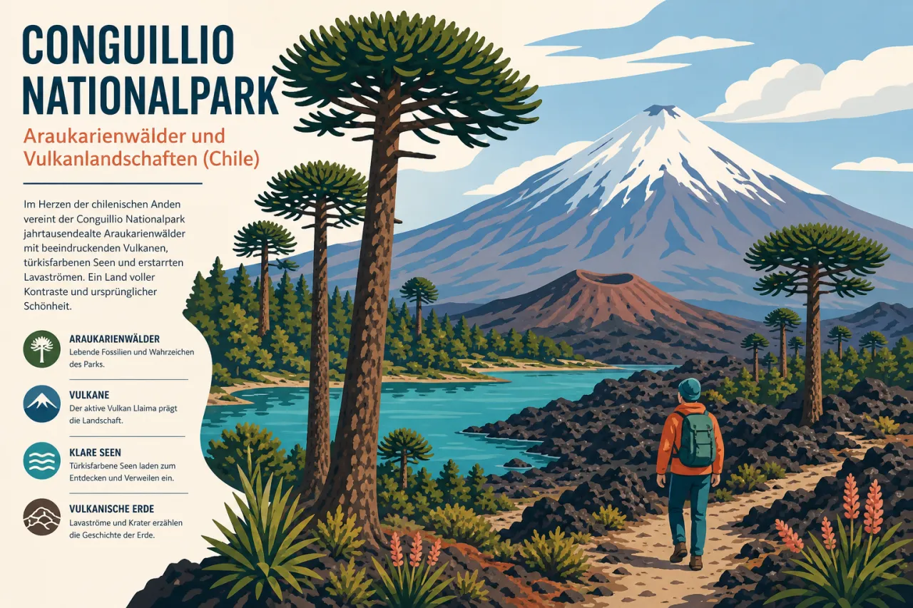 Conguillio Nationalpark: Araukarienwälder und Vulkanlandschaften