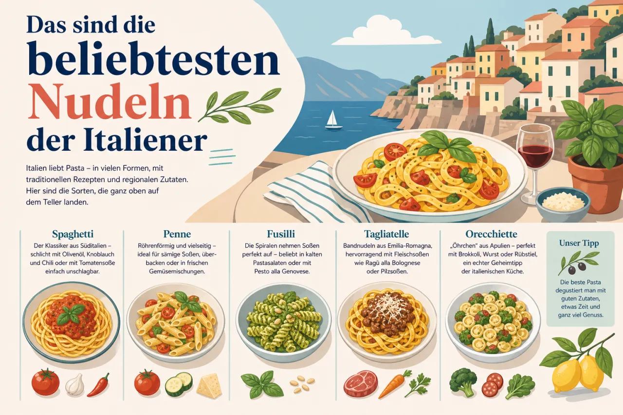 Das sind die beliebtesten Nudeln der Italiener